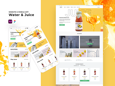 Water & Juice App and website app app design application design juice ui uiux ux water xd xd ui kit