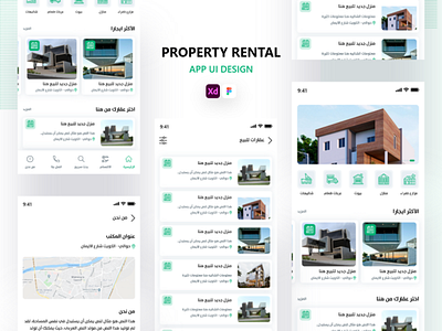 Property Rental App app app design application design ui uiux ux xd xd ui kit