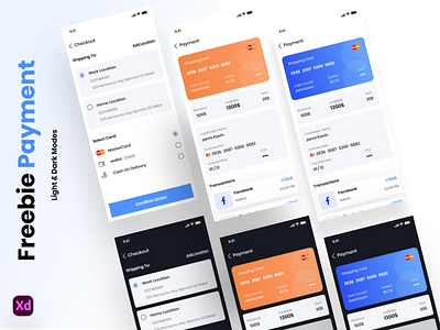 Freebie Payment & Checkout Screens app checkout free payment ui ux