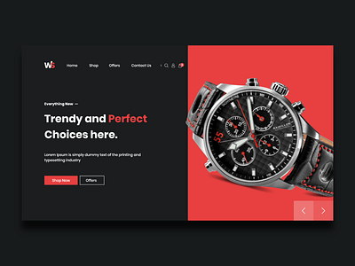 Watches Shop Web Design design ecommerce shop ui ux watches web xd