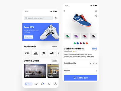 Esneakers App app app design cart design ecommerce figma kit online onlineshopping shop sneakers ui uiux ux xd