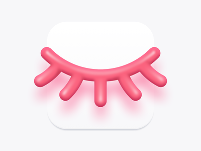 Schluss 3D app icon 3d big sur clean closed eye icon logo minimal pink school app skeuomorphism