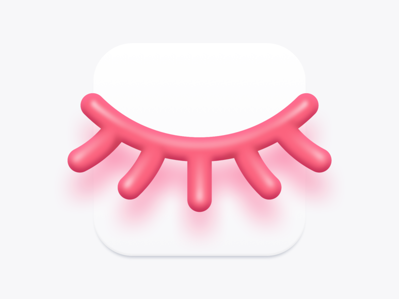 Schluss 3D app icon 3d big sur clean closed eye icon logo minimal pink school app skeuomorphism