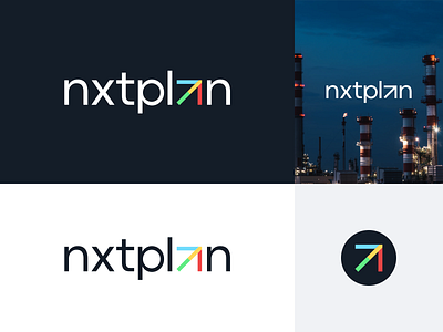 Nxtplan arrow brand branding business colorful fuel gimmickal interim logo logodesign manager typographic typography