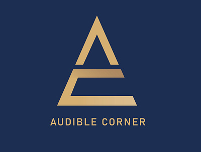 Logo Design for Audible Corner audio blue branding design gold graphic design illustration logo logodesign typography ui ux