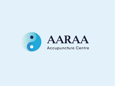 AARAA Acupuncture Logo acupuncture blue branding design graphic design health healthcare illustration light blue logo medical medical logo typography ui vector yin and yang yinyang