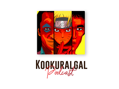 Kookuralgal Podcast Logo audio branding bruce design graphic design illustration logo logo design naruto typography ui vector vintage