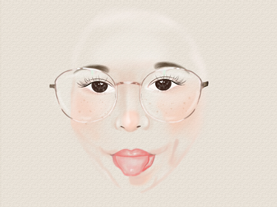 Glasses girl character digitalpainting glasses graphic wip