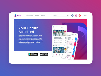 Ann Your Health Assistant | App-promoting Website app promote health rwd ui website website design