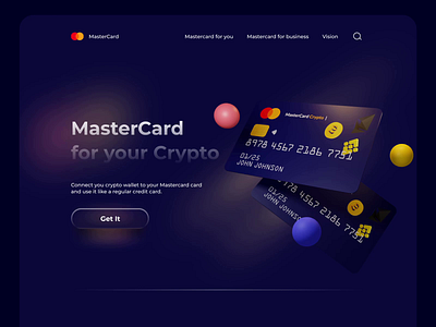 MasterCard for Crypto 3d 3d animation animation figma illustration ui ui ux web design