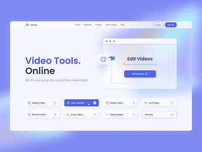 Video tools web site - landing figma ui ux