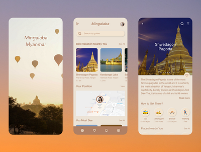 Myanmar Tourism App app design ios mobile mobile app mobile apps mobile ui ui ui design user experience user interface