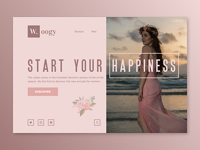 Wedding Dress Website homepage landing page ui ui ux ui design user interface ux web web design web interface website website design wedding