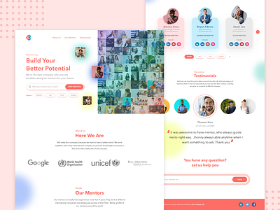 Mentors Web home page landing page mentor mentoring mentorship ui ux design ui design user interface web web design web interface website website design