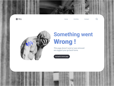 Mzy 404 Error page 404 branding challenge error graphic design shot ui ui design webdesign