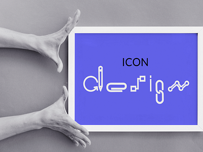 minimalistic poster on icon design branding graphic design icon typography vector