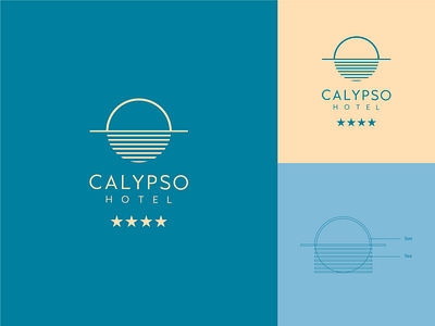 Hotel Calypso Rebranding brand design brand identity branding hotel island logo logo design logo process mediterranean sea sun