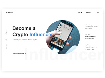 Crypto Influencer Concept crypto design landing page ui ux design