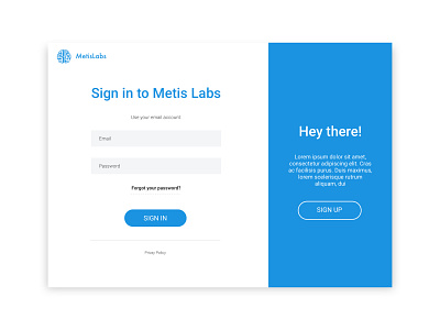 Sign In Concept for Metis Labs dashboard design illustration sign in ui ui ux design ux