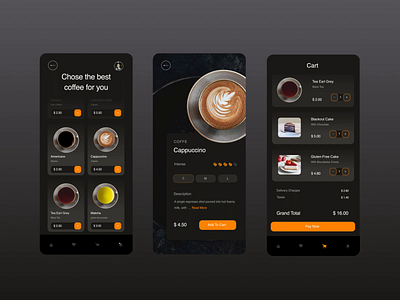 Coffee Mobile App Concept animation app branding button coffee coffeeapp coffeedelivery component concept design interface mobile motion graphics ui ui animation