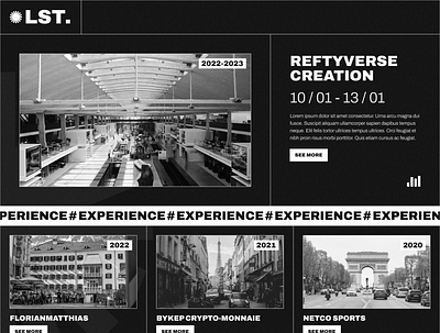 Portfolio - 2023 - Louis Stuyck black blackwhite branding concept design designer freelance graphic design minimalist portfolio sober ui website white