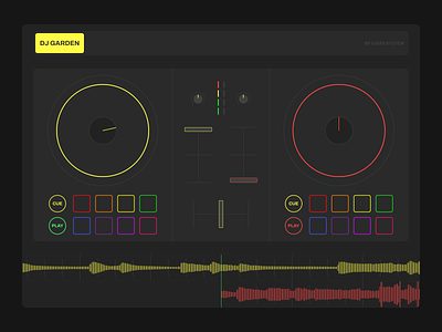 DJ Garden - Concept concept crossfader dark dj gear grey illustration mix music platform sampler simplified web webflow