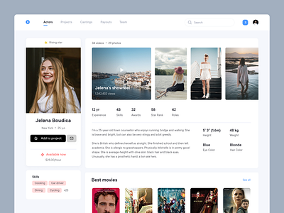 Actor Page by UXDN on Dribbble