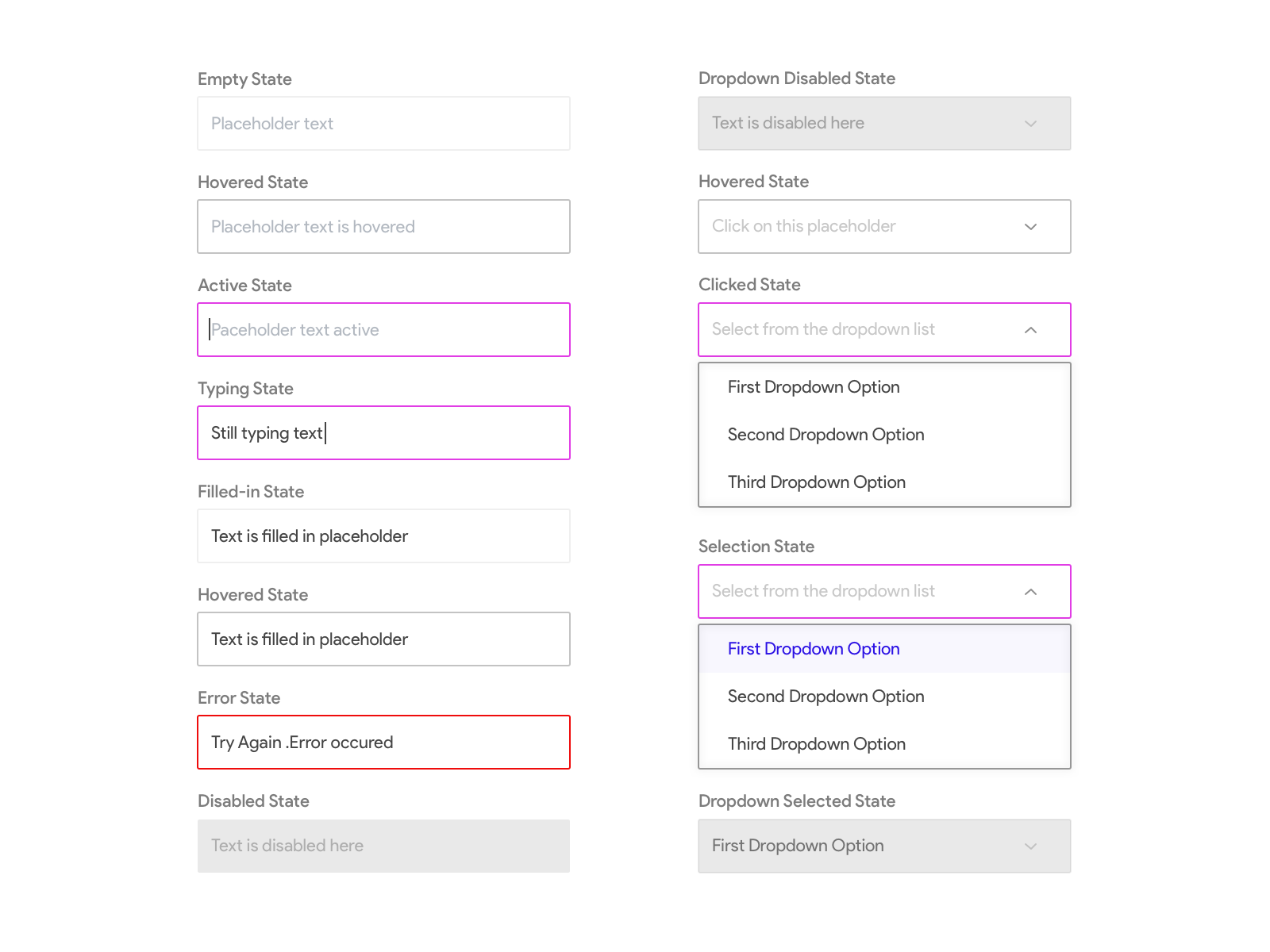 Buttons & Dropdown States by himanshu Rawat on Dribbble