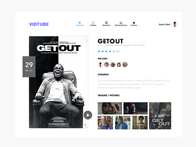 Get Out-Movie app branding design ui ux web