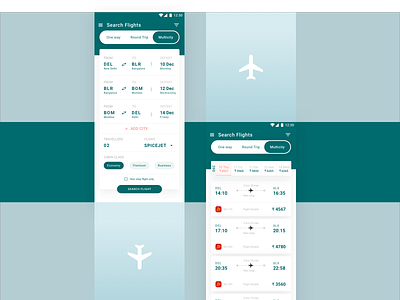 Search Flights-Multicity airline airlines android android app booking app clean concept concept design flight flight booking flight search flights minimal mobile app multicity search travel travel app ui design ux design