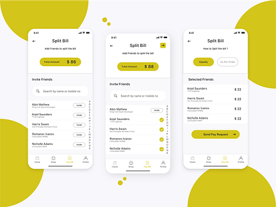 Split The Bill App - UI Concept
