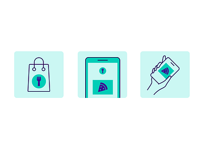 Online order icons illustration mobile order uiux