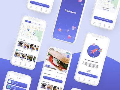 Foodspace Mobile App app branding design figma icon mobile ui ux vector