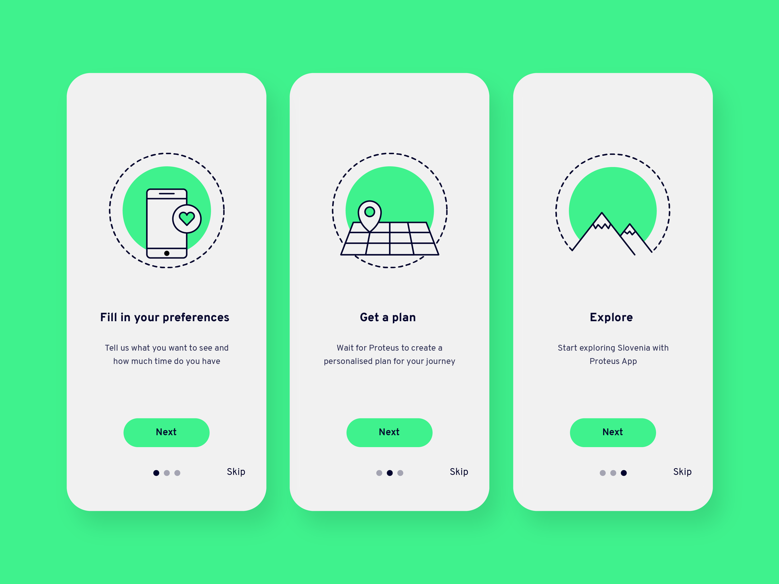 Onboarding for a Travel App by Tina A on Dribbble