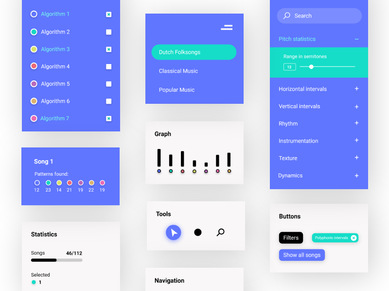 UI Elements for Information Visualization App by Tina Avbelj on Dribbble