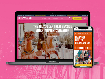 Dreamland Website branding concept design mobile ui ux vector website