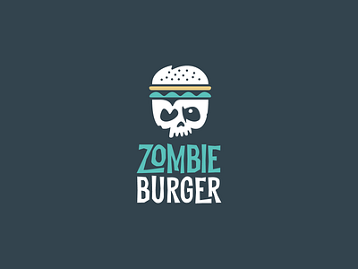 Zombie Burger Logo burger food food truck hamburger logo skull street food zombie