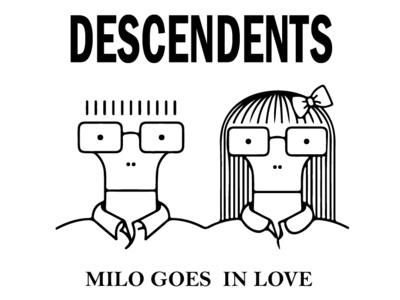 Descendents black and white illustration line logo punk typography