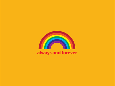 Always and forever illustrator originals rainbow typogaphy yellow