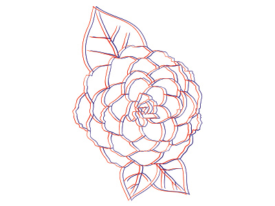 Peony aesthetic flower illustration glitch logo peony tattoo art vector