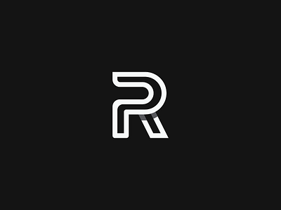 R fresh letter logo mark minimalistic modern negative space r shadow simple