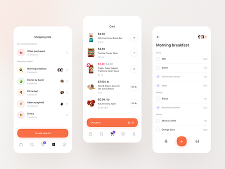 Groceries - Cart & Shopping List by Mateusz Nieckarz on Dribbble