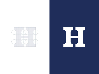 H Construction bold brand build construction grid letter logo logotype strong typography