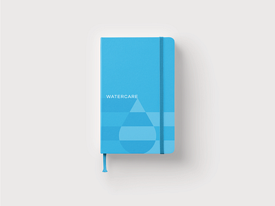 Watercare notebook brandmark drop exploration logo logotype mark mockup notebook process symbol use