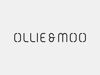 Ollie & Moo agency black branding cut design identity logo logotype modern stencil typography