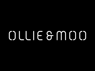 Ollie & Moo agency black cut identity logo logotype modern sans stencil typography white wordmark