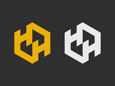 Double H construction double geometry grid h logo mark modernist monogram sharp solid symbol