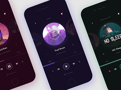 Music Player album app ios app music play player sketch track ui ux