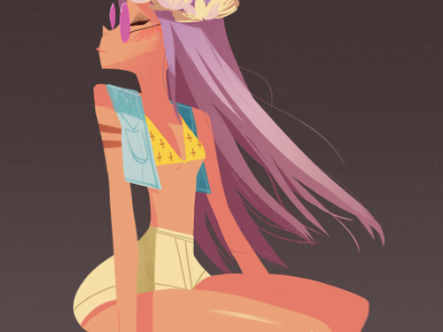 Coachella Hottie character design illustration