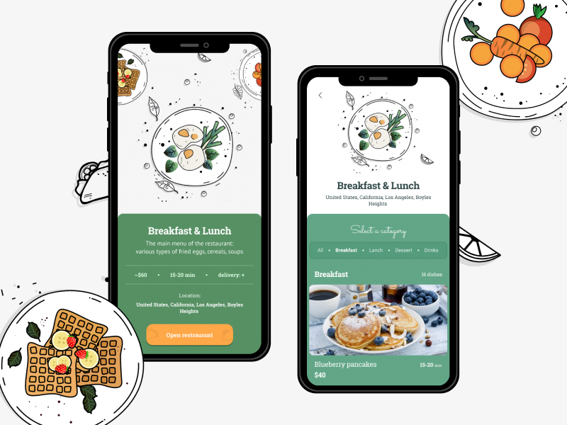 Food app by Ioanna on Dribbble